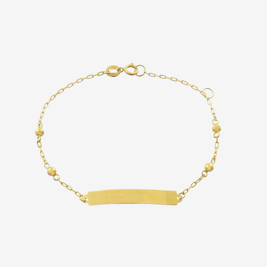 Pulsera de Placa con Cuentas Niños Oro Amarillo 18ct