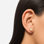 Rococo Natural Pearl Earrings 6.5mm – 18ct Yellow Gold