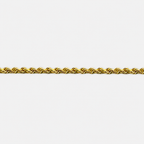 Gold rope chain on a white background