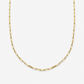 Gold chain necklace on a white background