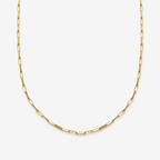 Gold chain necklace on a white background