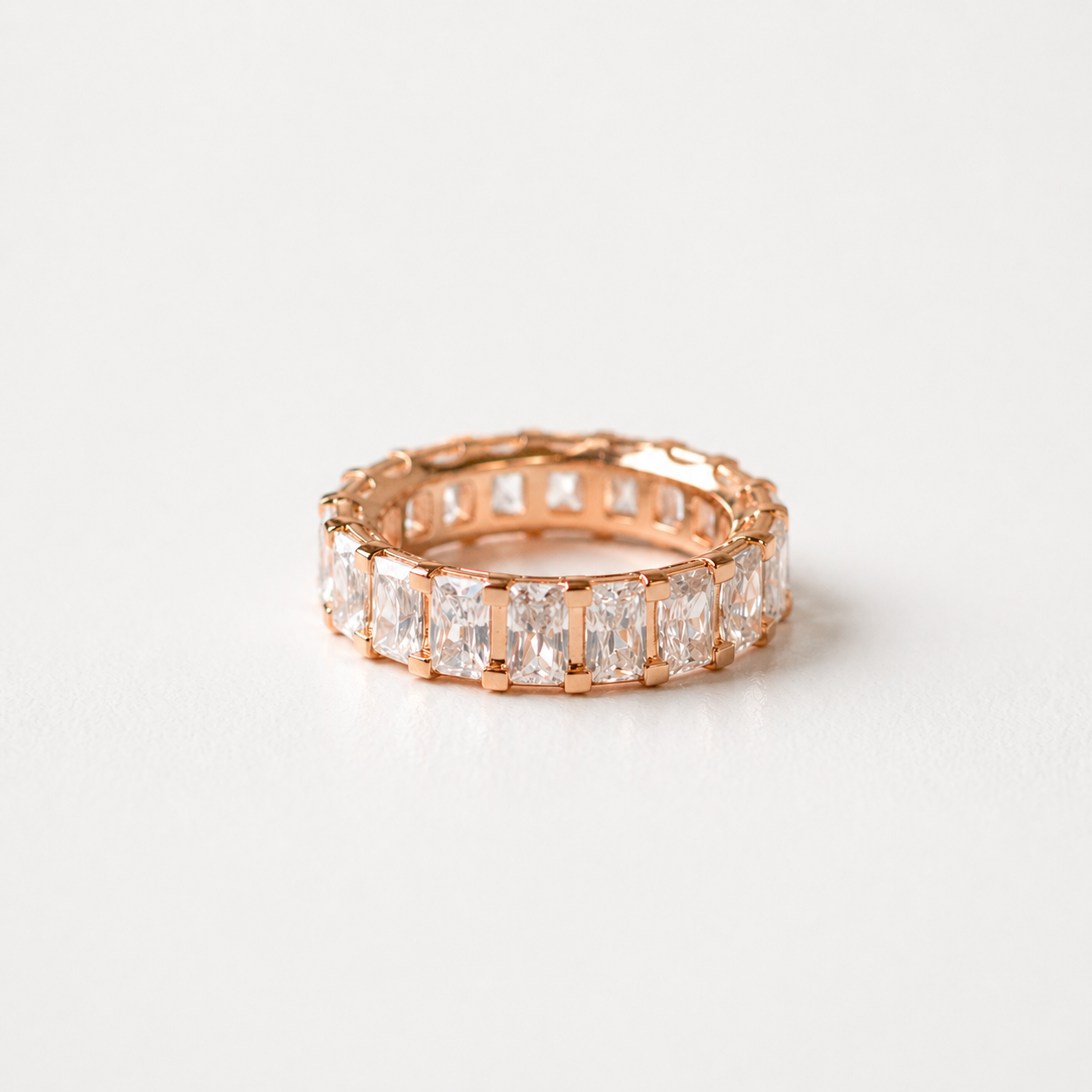 8.10ct Lab Grown Diamond Emerald cut Eternity Band