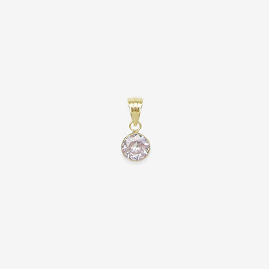 Round Cut Pendant with Rim and Signature Zirconia – 18ct Yellow Gold