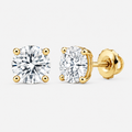Lab-Grown Diamond Round Cut Claw Stud Earrings