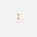 Natural Round Pearl Pendant – 18ct Yellow Gold