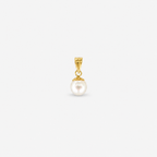 Natural Round Pearl Pendant – 18ct Yellow Gold