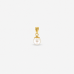 Natural Round Pearl Pendant – 18ct Yellow Gold