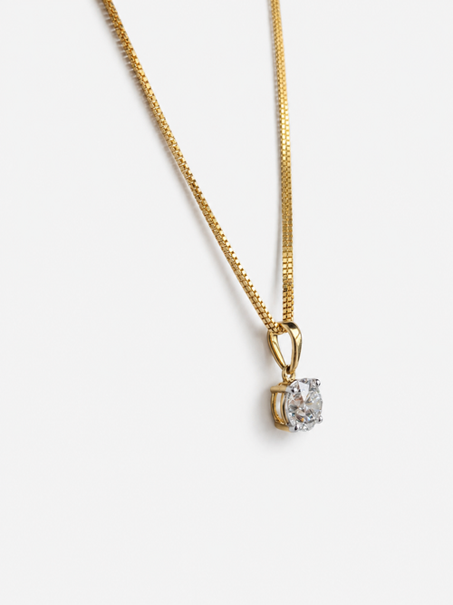 0.50ct Lab-Grown Diamond Round Cut Pendant - 10ct Yellow Gold
