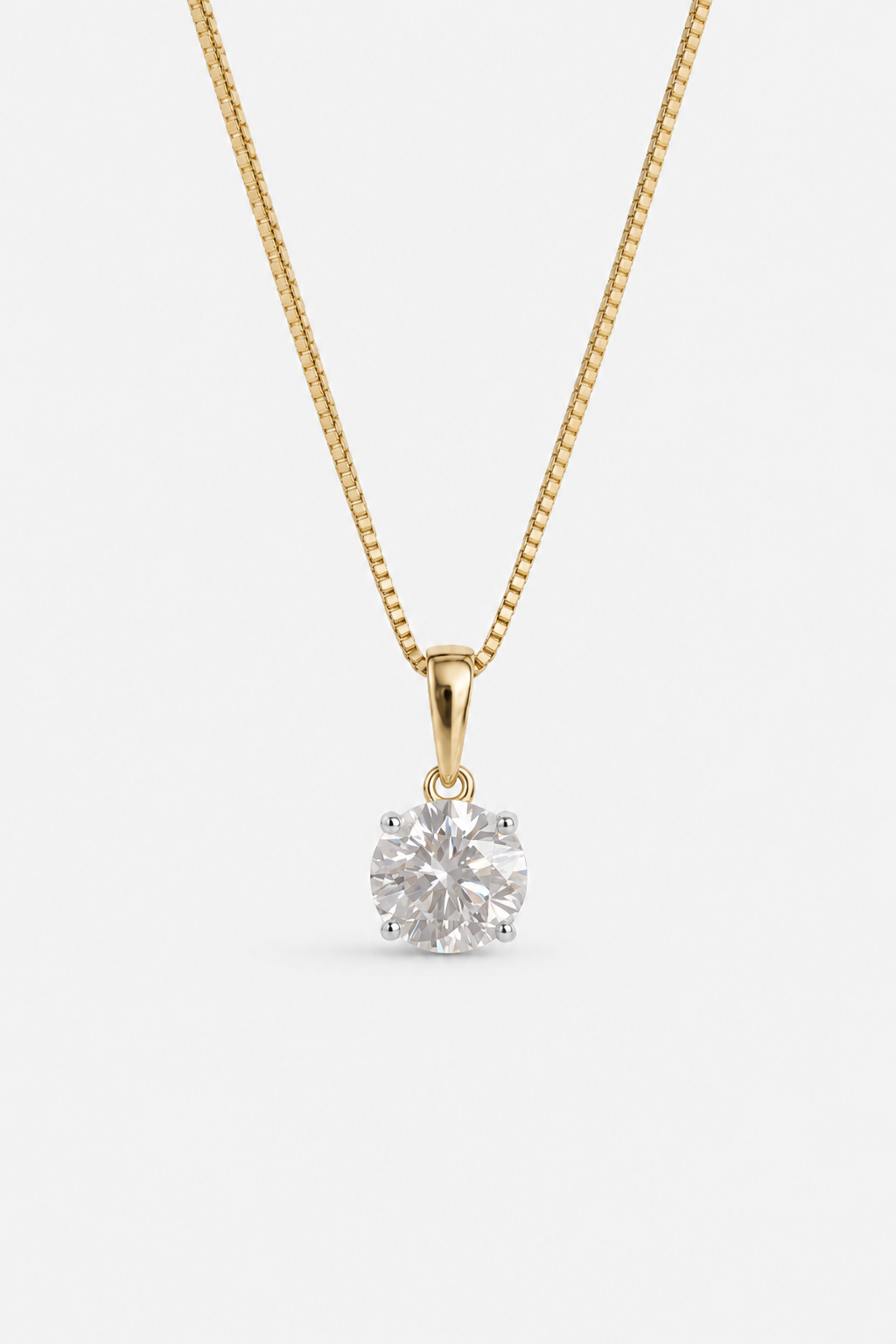 0.50ct Lab-Grown Diamond Round Cut Pendant - 10ct Yellow Gold