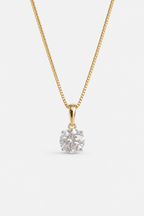 0.50ct Lab-Grown Diamond Round Cut Pendant - 10ct Yellow Gold