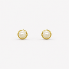 Rococo Natural Pearl Earrings 3.5mm – 18ct Yellow Gold