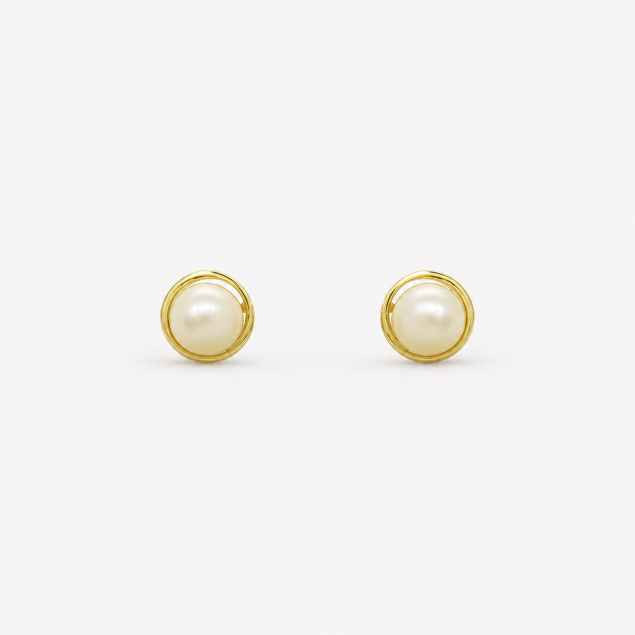 Rococo Natural Pearl Earrings 3.5mm – 18ct Yellow Gold