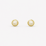 Rococo Natural Pearl Earrings 3.5mm – 18ct Yellow Gold
