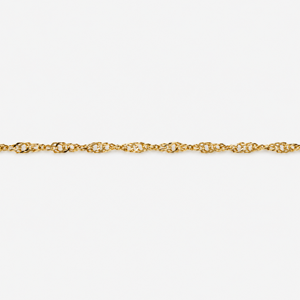 Singapore Chain 45cm - 18ct Solid Gold.
