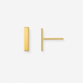 Gold bar earrings on a white background
