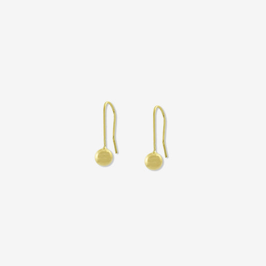 Pendiente con gancho y esfera de 4 mm en oro amarillo de 18 quilates