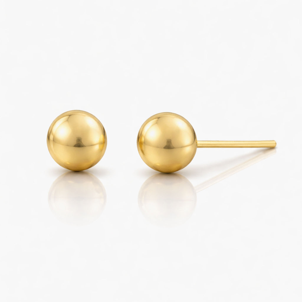 Sphere Stud Earrings 5mm – 18ct Yellow Gold.