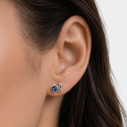 Blue Topaz & Tanzanite Mix Earrings - 9ct Yellow Gold