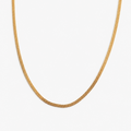 Gold chain necklace on a white background