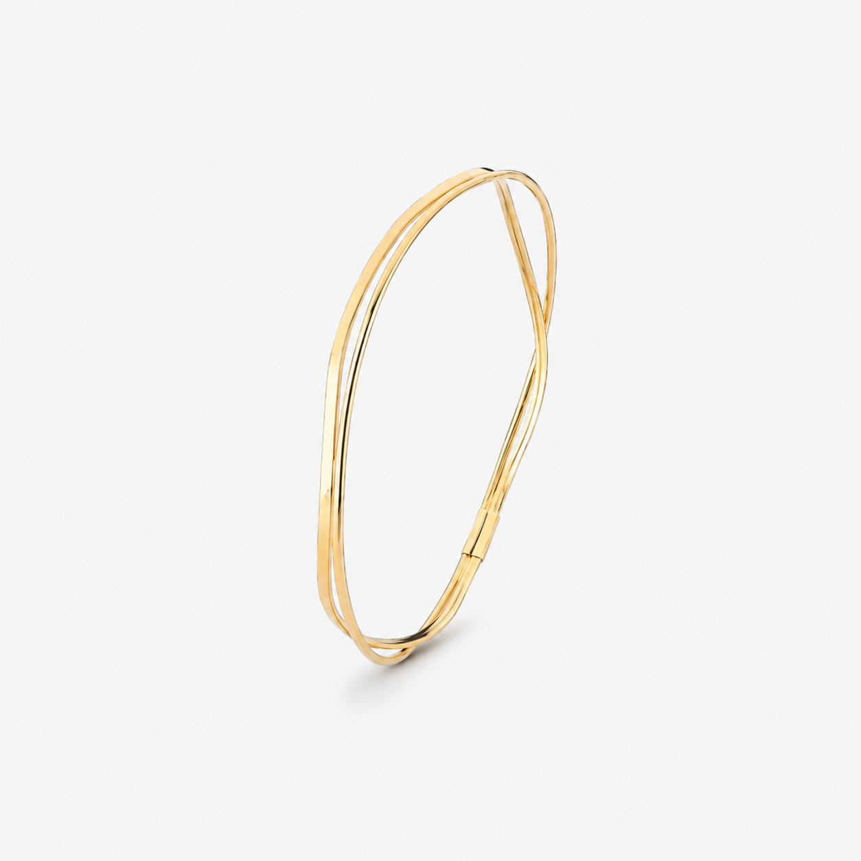 Wave Bangle in Solid 18ct Yellow Gold